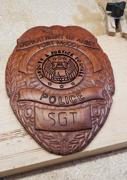 Custom 3d Carved Police Badge- DOA