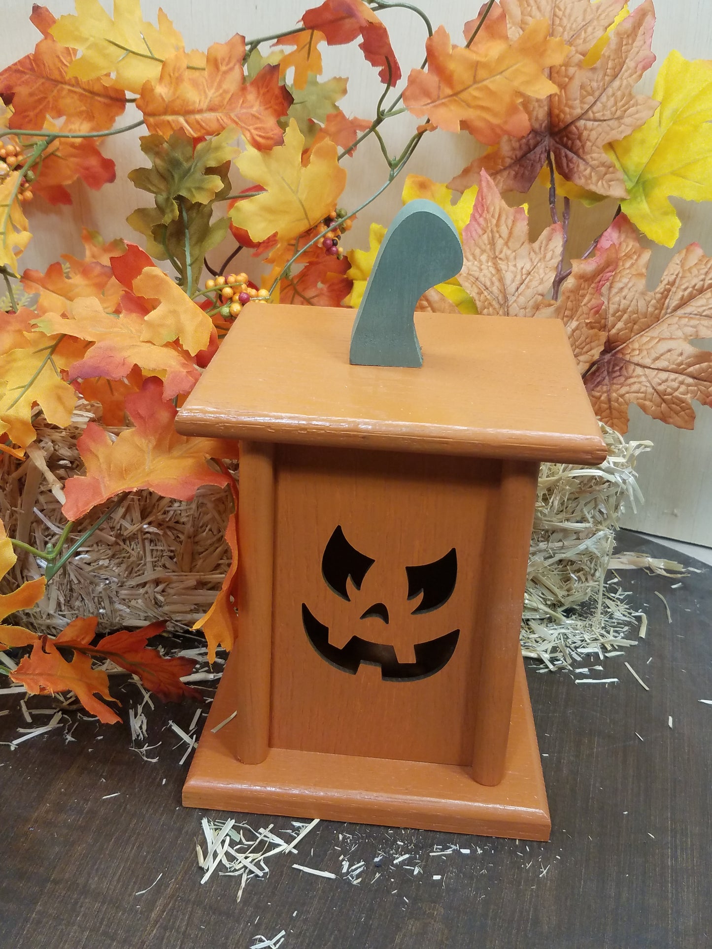 Wooden Laser Cut Halloween/Fall Lantern with Interchangeable Panels