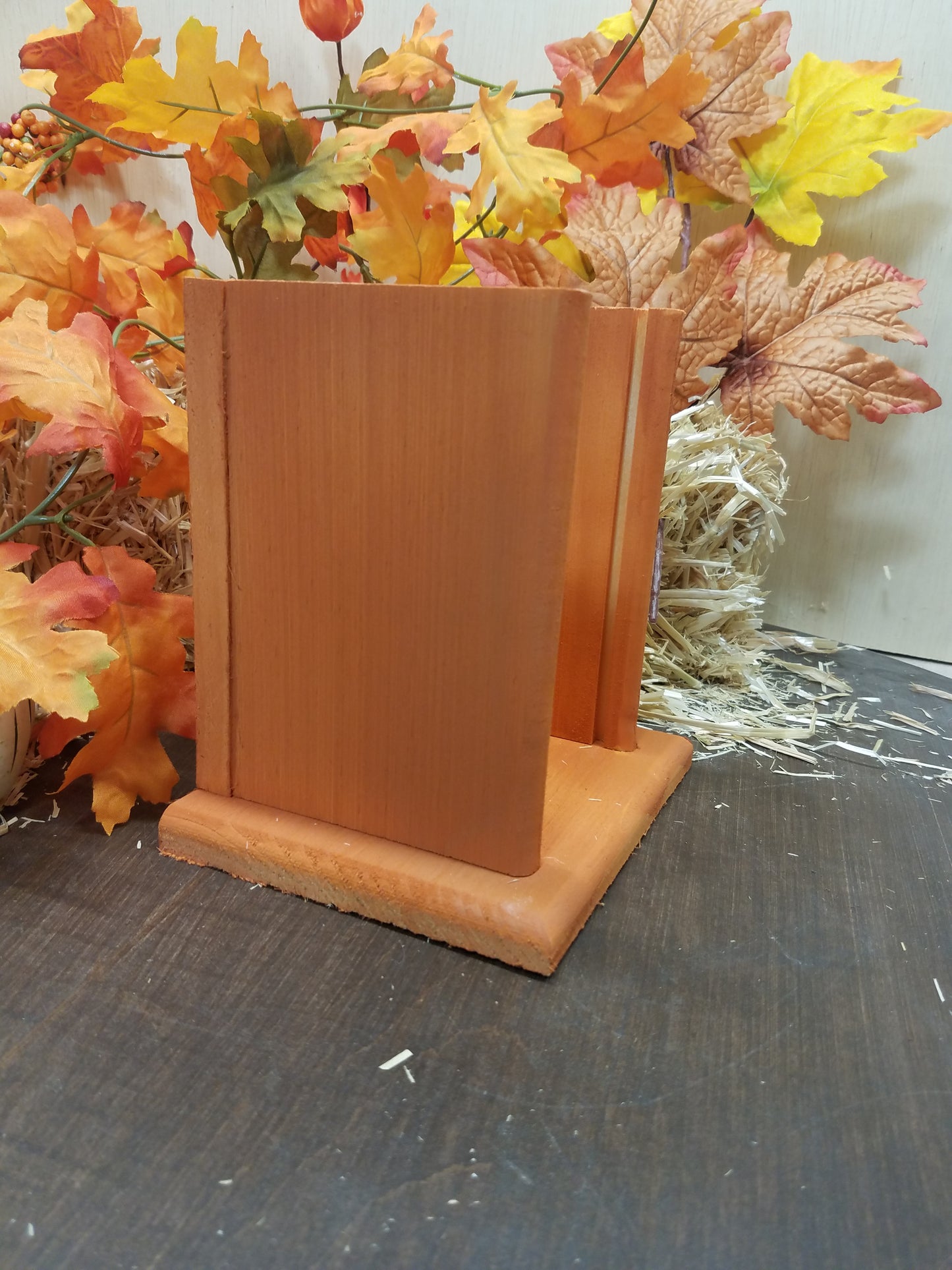 Wooden Laser Cut Halloween/Fall Lantern with Interchangeable Panels