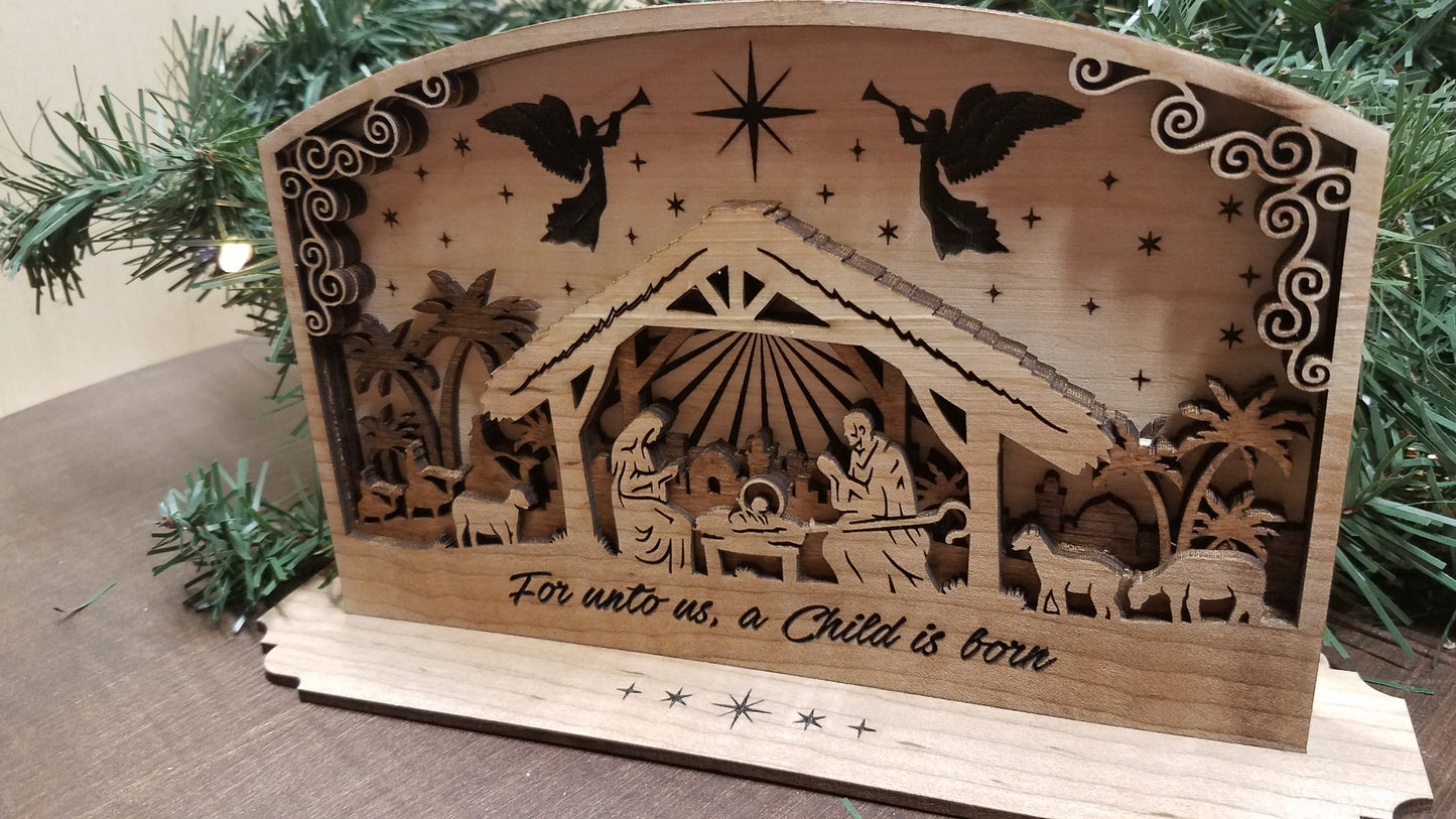 Laser Cut Wooden Nativity Display