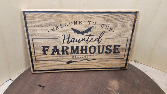 Haunted Farmhouse CNC and Resin Filled Engraving