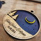 Solar Eclipse Laser Cut Ornament-Wood- City and Country