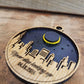 Solar Eclipse Laser Cut Ornament-Wood- City and Country