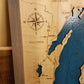 Lake Michigan Depth Map-Laser Cut Hardwood.