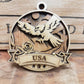 Discover America USA  Laser Cut Ornament-Wood