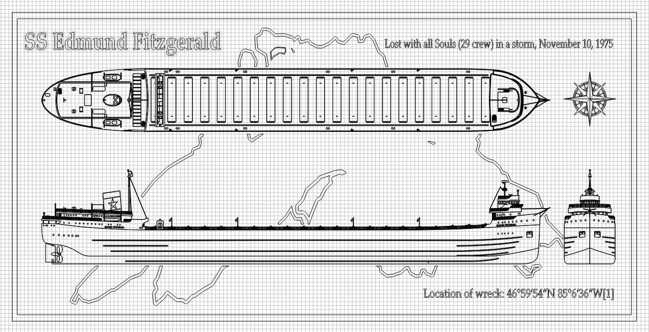 SS Edmund Fitzgerald Laser Engraving
