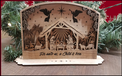 Laser Cut Wooden Nativity Display