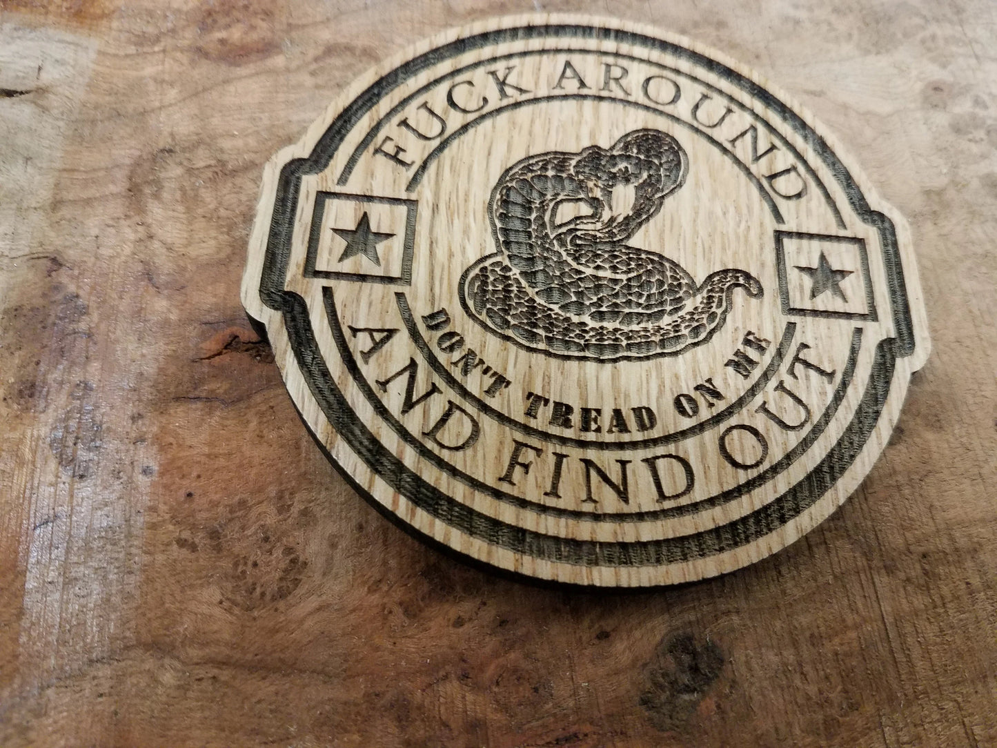 FAFO Wooden Laser Cut/Engraved Coaster