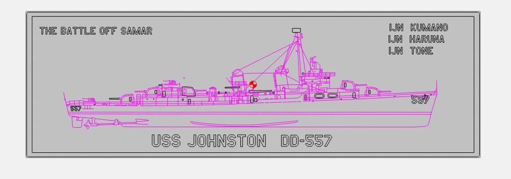 USS Johnston Laser Engraved Wood Wall Hanging